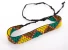 Small beaded bracelet with green, yellow & honey triangle embroidery